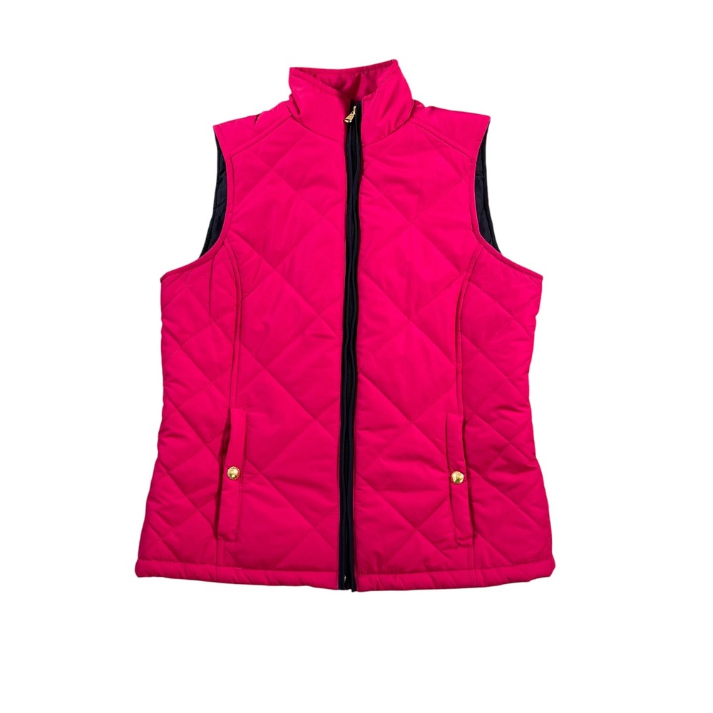 Lauren Ralph Lauren Womens Pink‎ Quilted Puffer Zip Up Vest Size Small